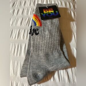 💥 $5 if bundled - BE YOU Love Wins Rainbow Crew Socks Pride LGBTQ